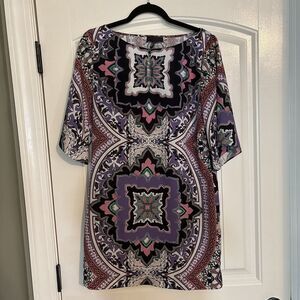NWOT Hale Bob Multi-Color Kimono Shirt Dress-Small